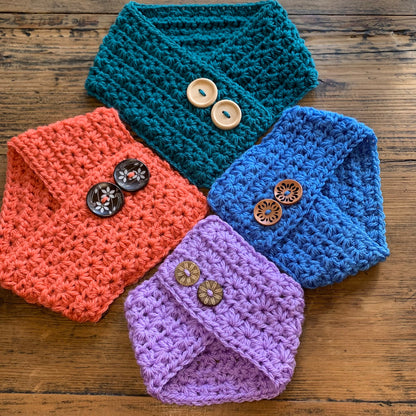 Crochet Button Pet Scarf Pattern