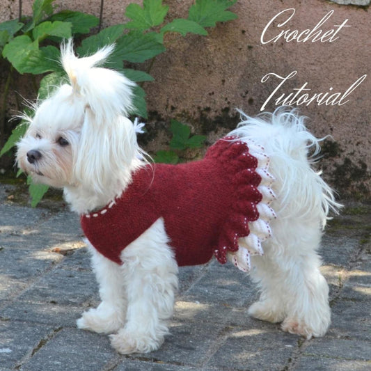 Small Dog Dress Flower Crochet Pattern