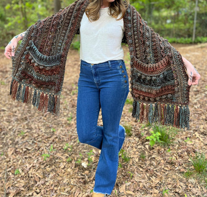 Fable Pocket Shawl with Hood Crochet Pattern