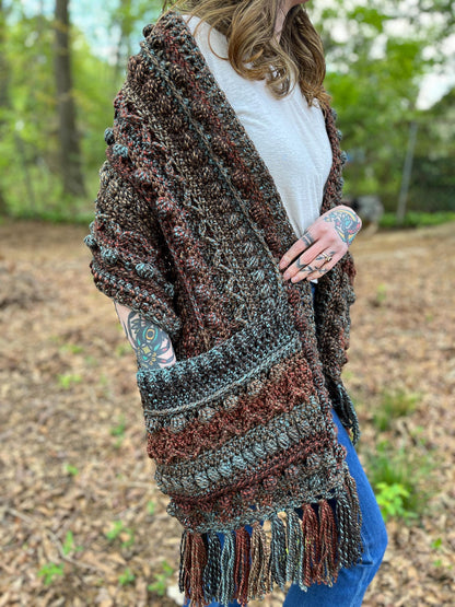 Fable Pocket Shawl with Hood Crochet Pattern