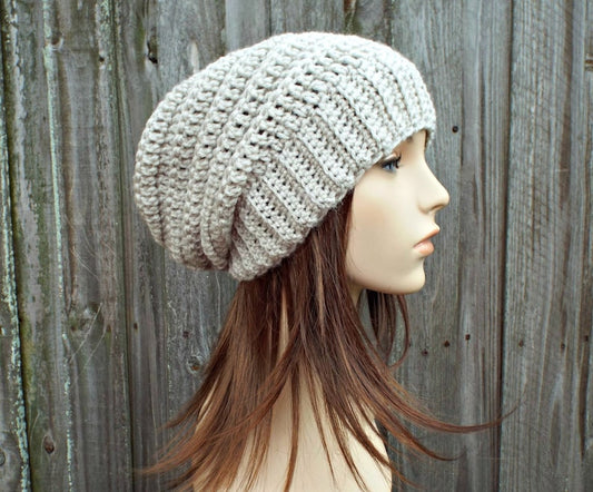 Slouchy Beanie Hat Crochet Pattern