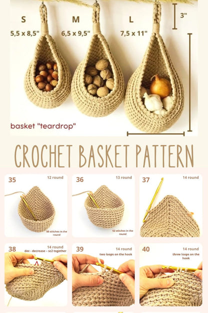 Teardrop Basket Crochet Pattern