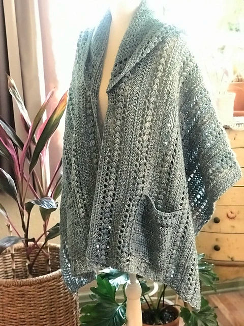 Juliette Hooded Pocket Shawl Crochet Pattern