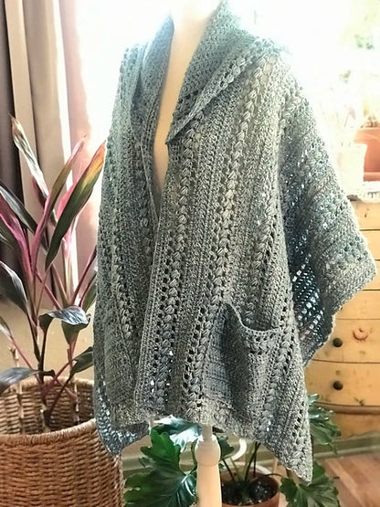 Juliette Hooded Pocket Shawl Crochet Pattern