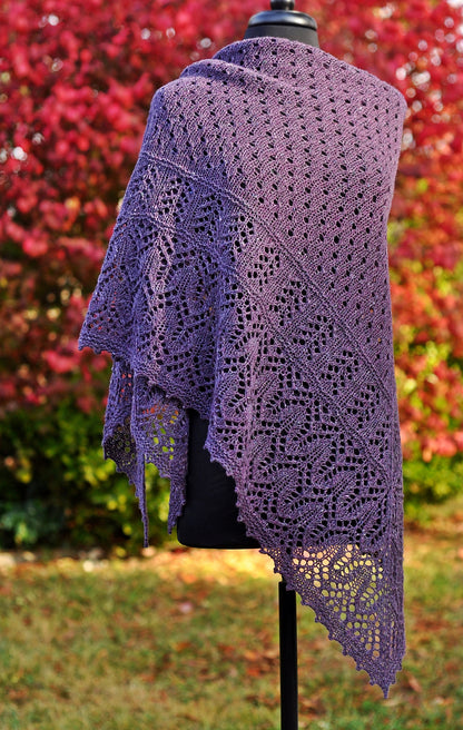 Top-down Triangular Shawl Knitting Pattern