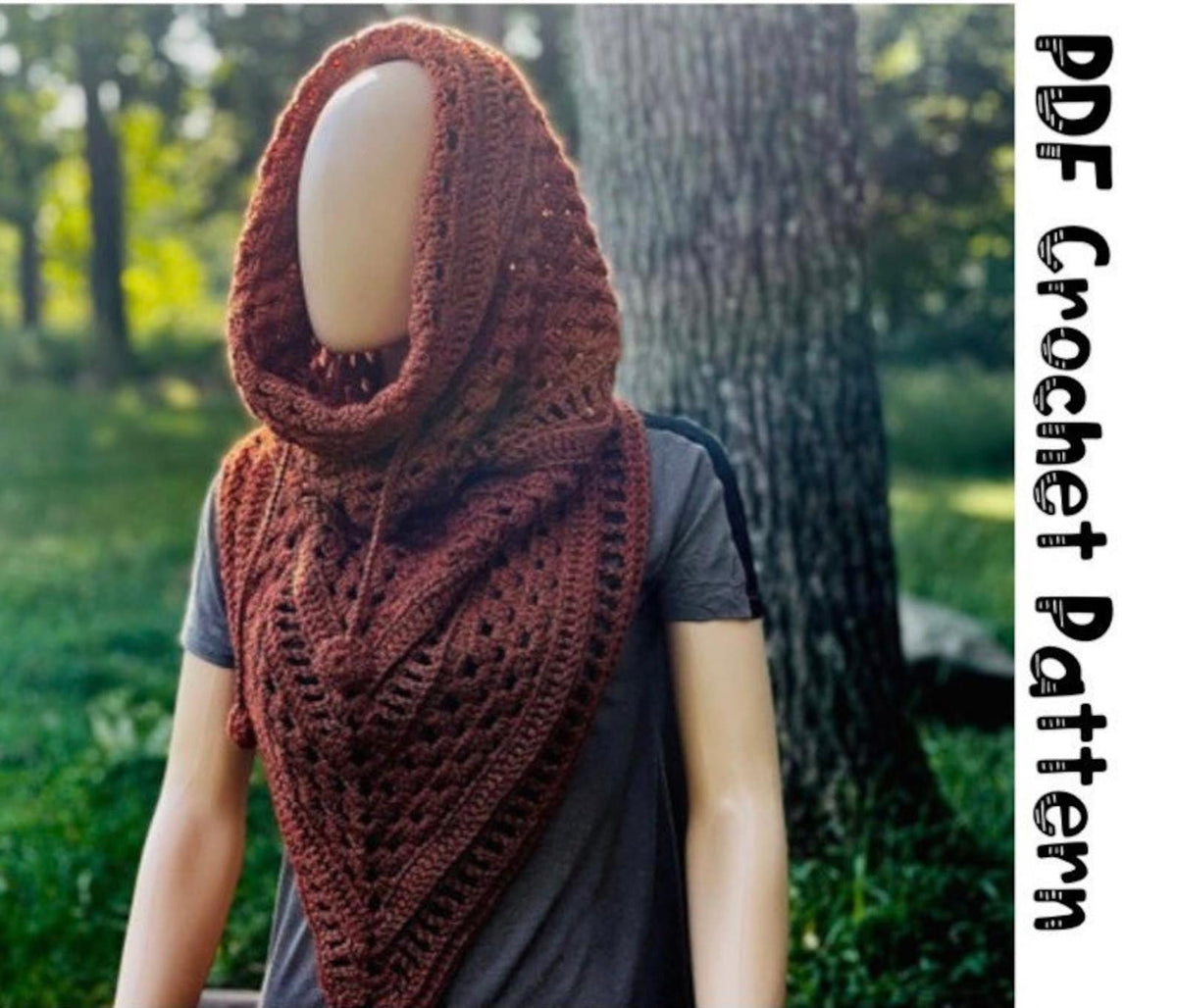 Bandana Style Hooded Cowl Crochet Pattern