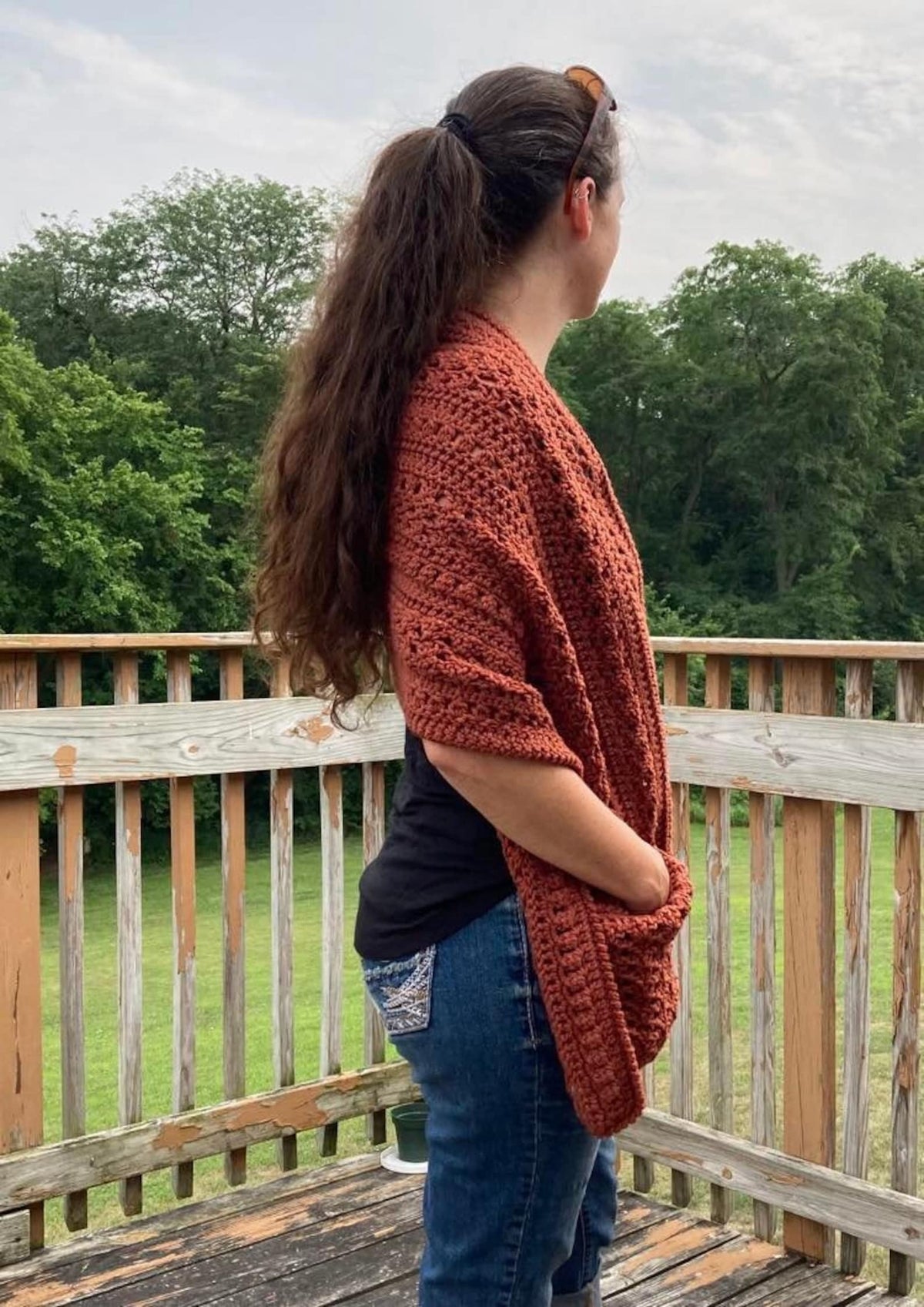 Lesley Pocket Shawl Crochet Pattern