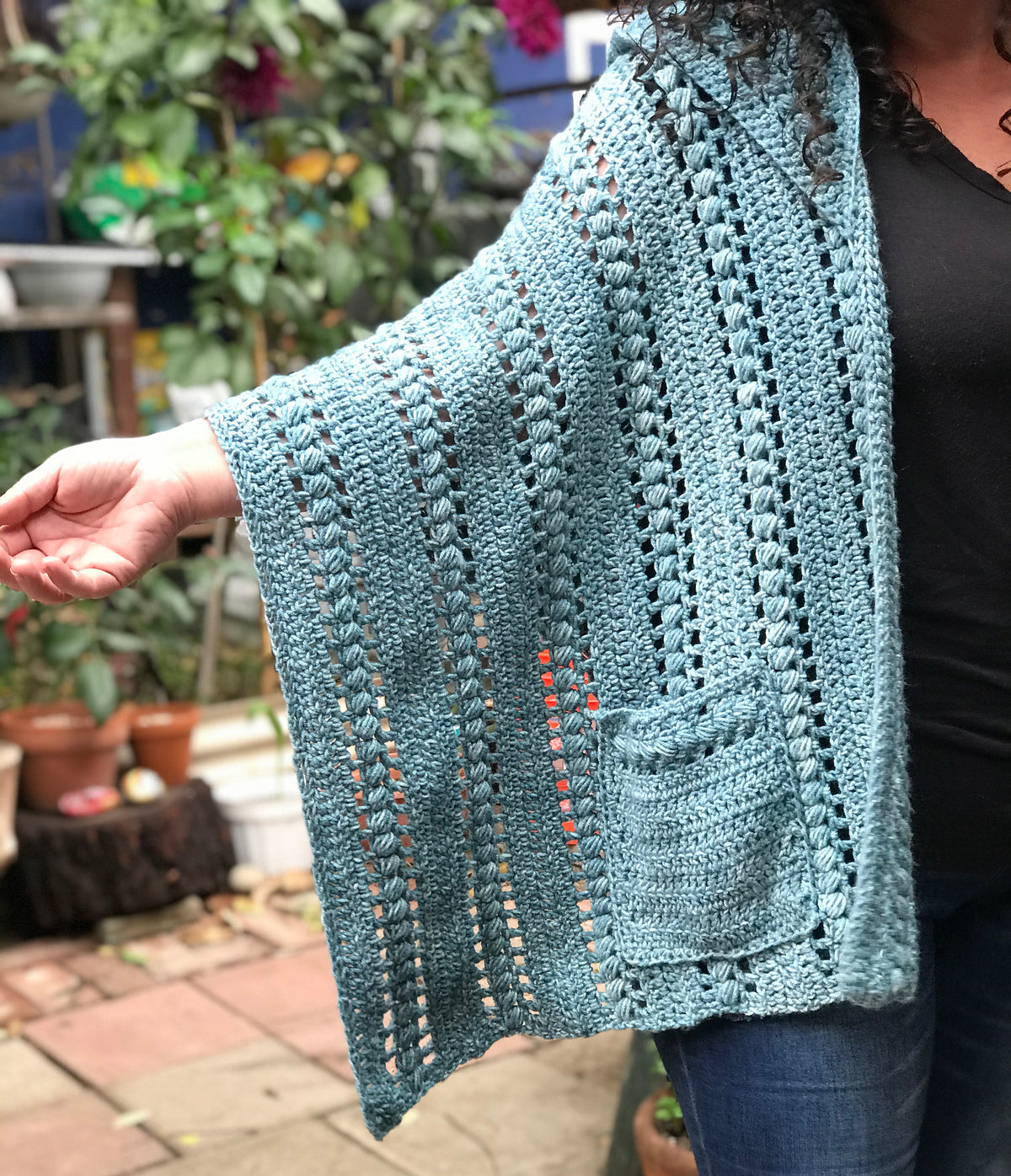 Juliette Hooded Pocket Shawl Crochet Pattern
