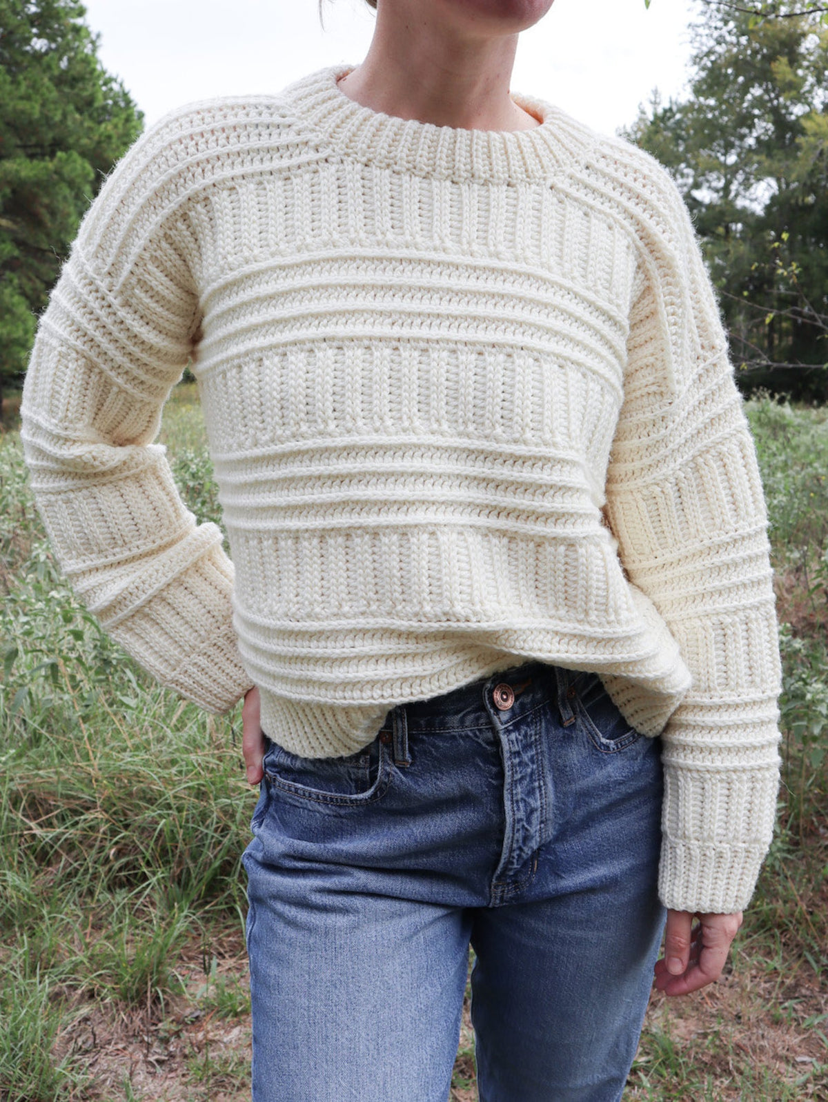 Textured Ribbed Pullover Crochet Pattern
