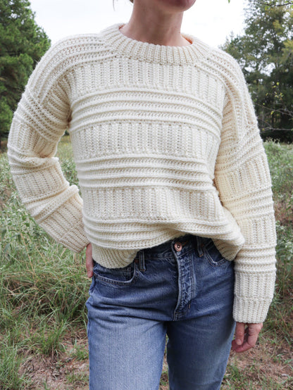 Textured Ribbed Pullover Crochet Pattern