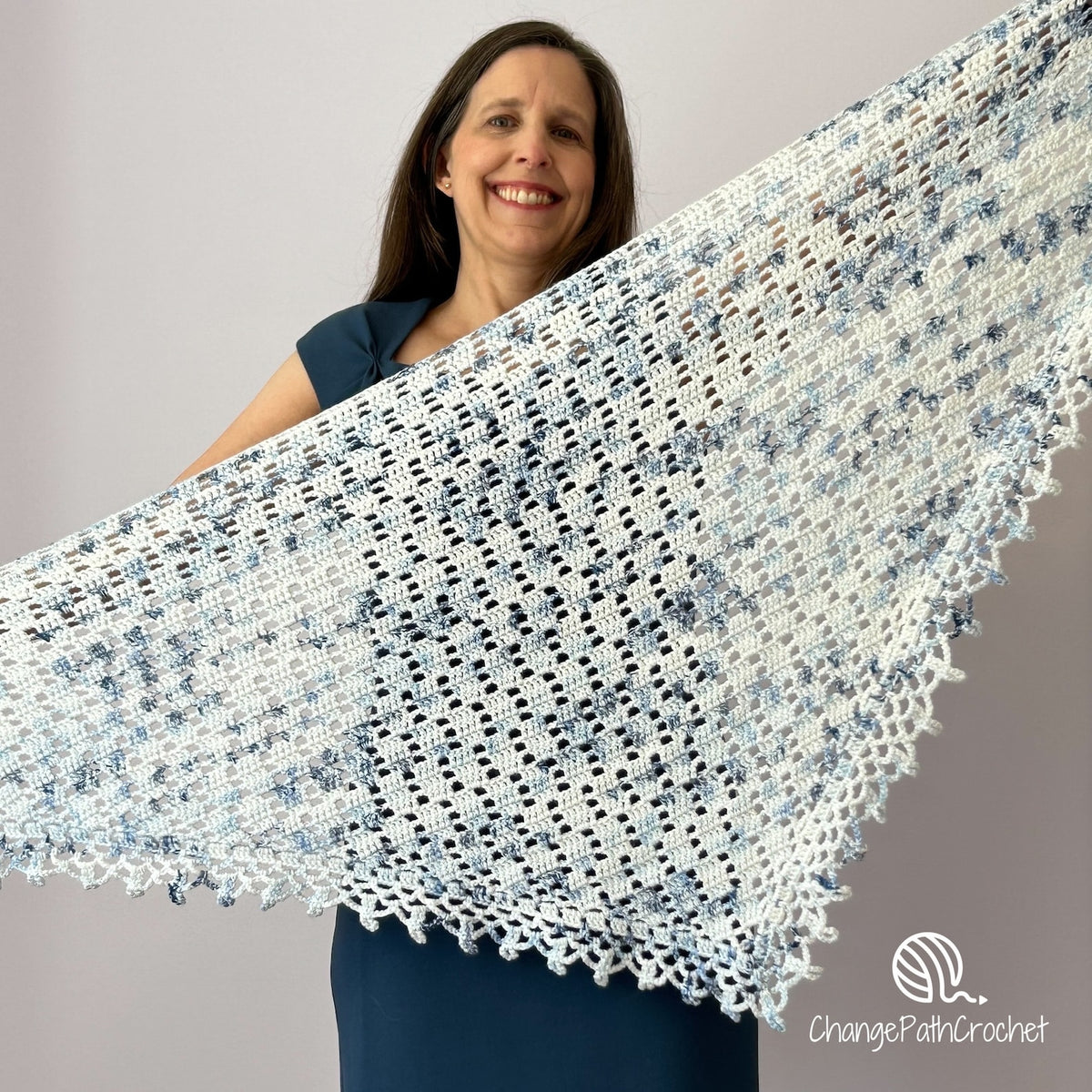 Lacy Border Shawl Crochet Pattern