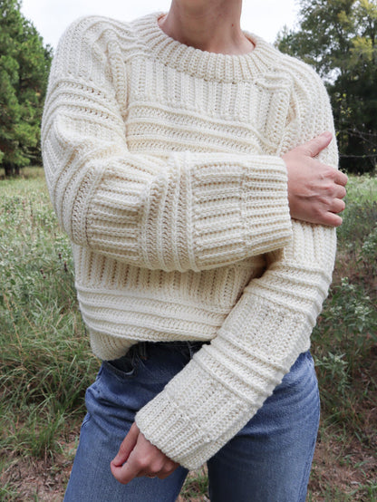 Textured Ribbed Pullover Crochet Pattern