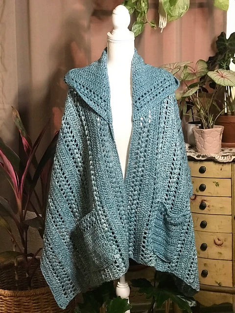 Juliette Hooded Pocket Shawl Crochet Pattern