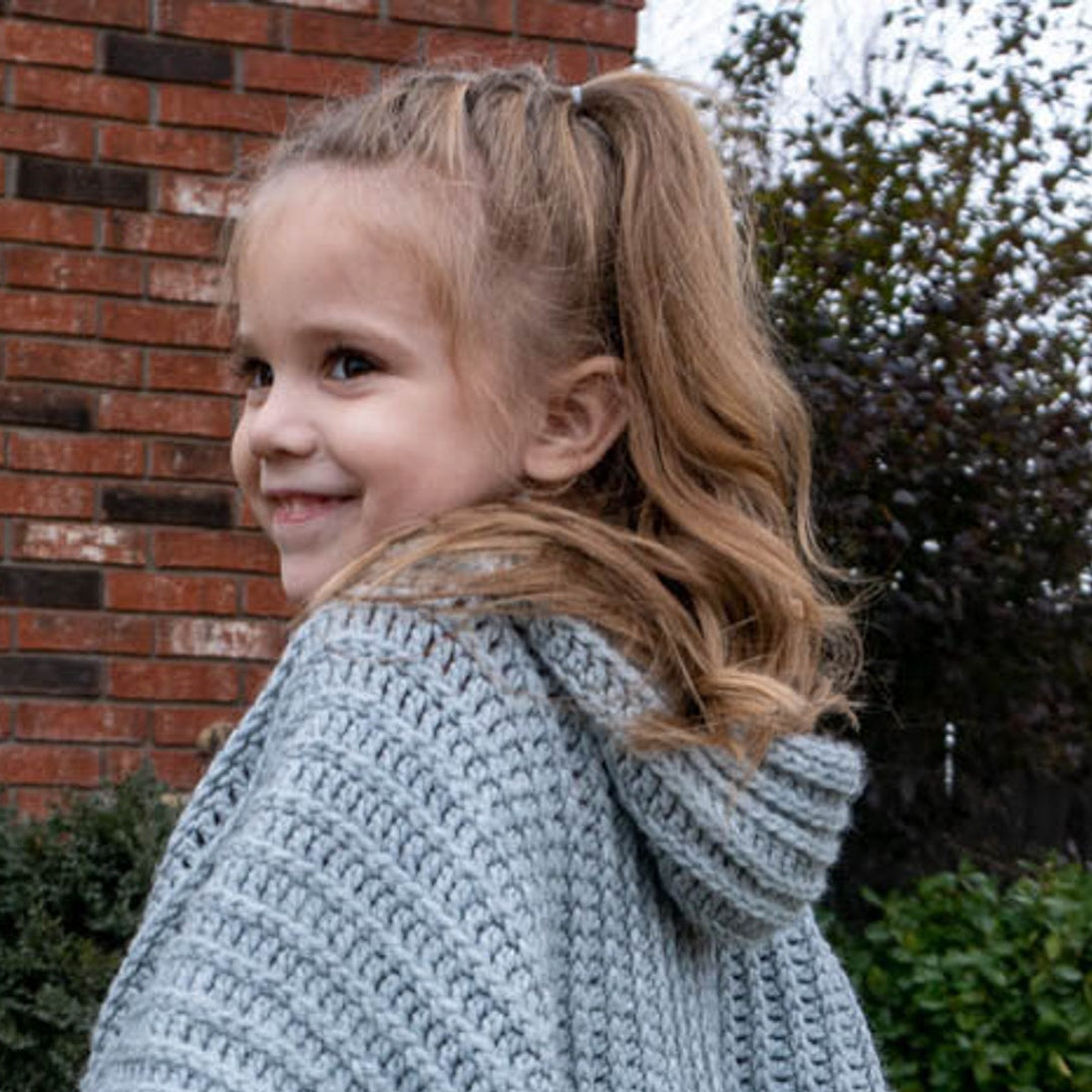 Kids Hooded Fringe Poncho Crochet Pattern