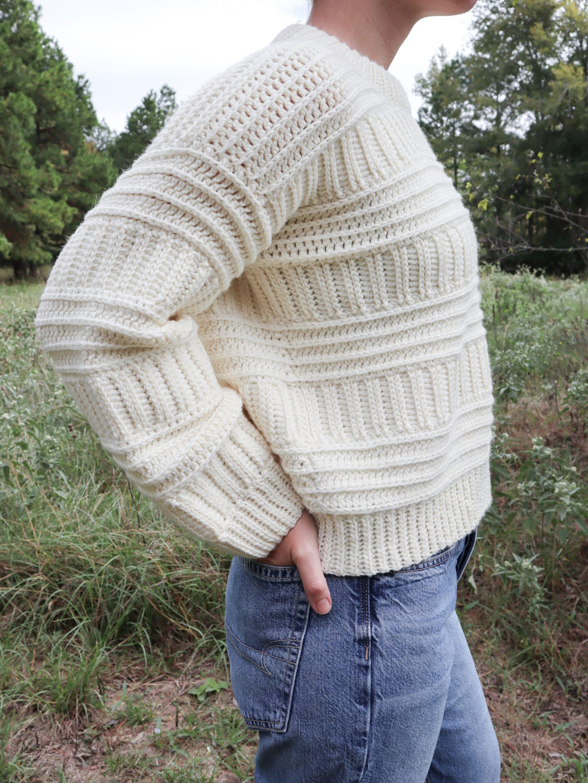 Textured Ribbed Pullover Crochet Pattern