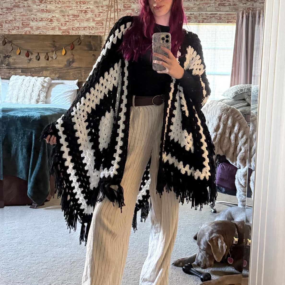 Granny Square Shawl Crochet Pattern