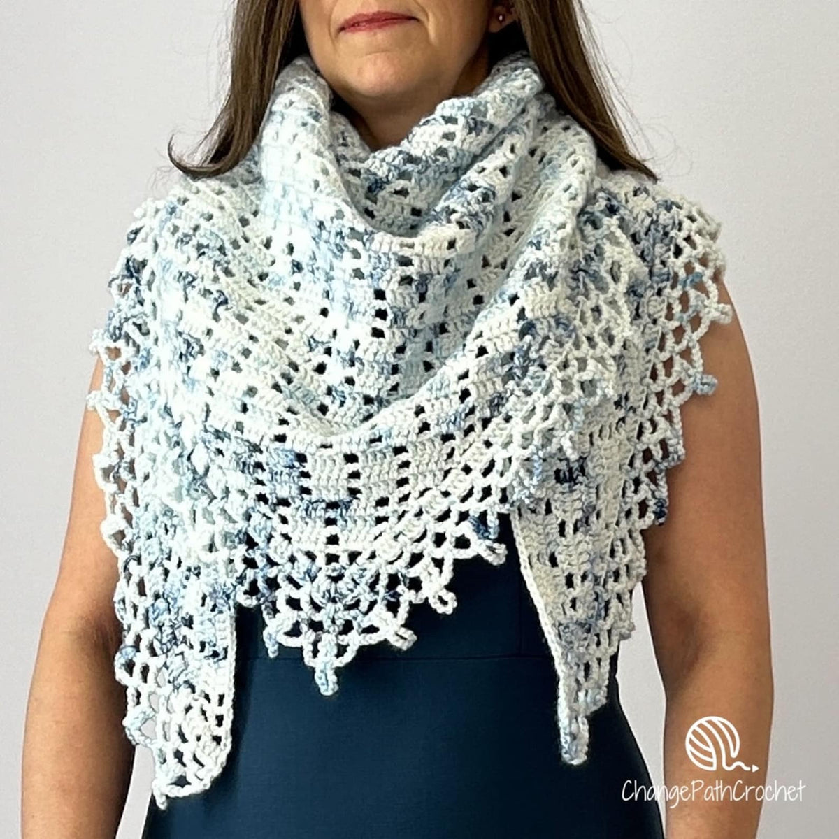 Lacy Border Shawl Crochet Pattern