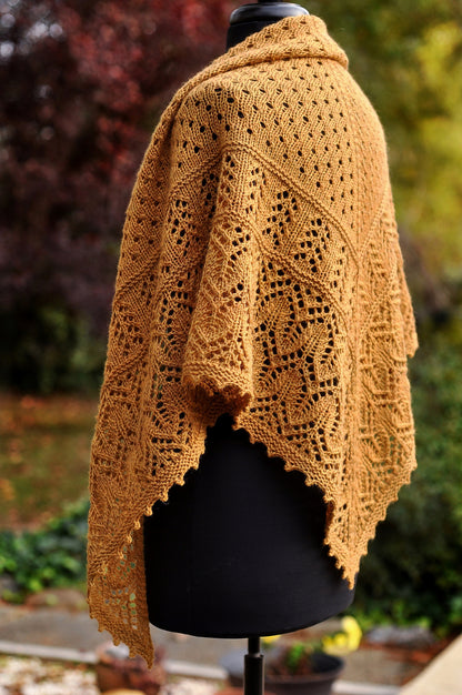 Top-down Triangular Shawl Knitting Pattern