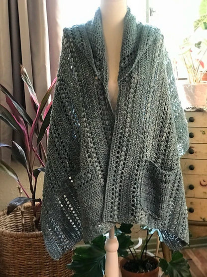 Juliette Hooded Pocket Shawl Crochet Pattern