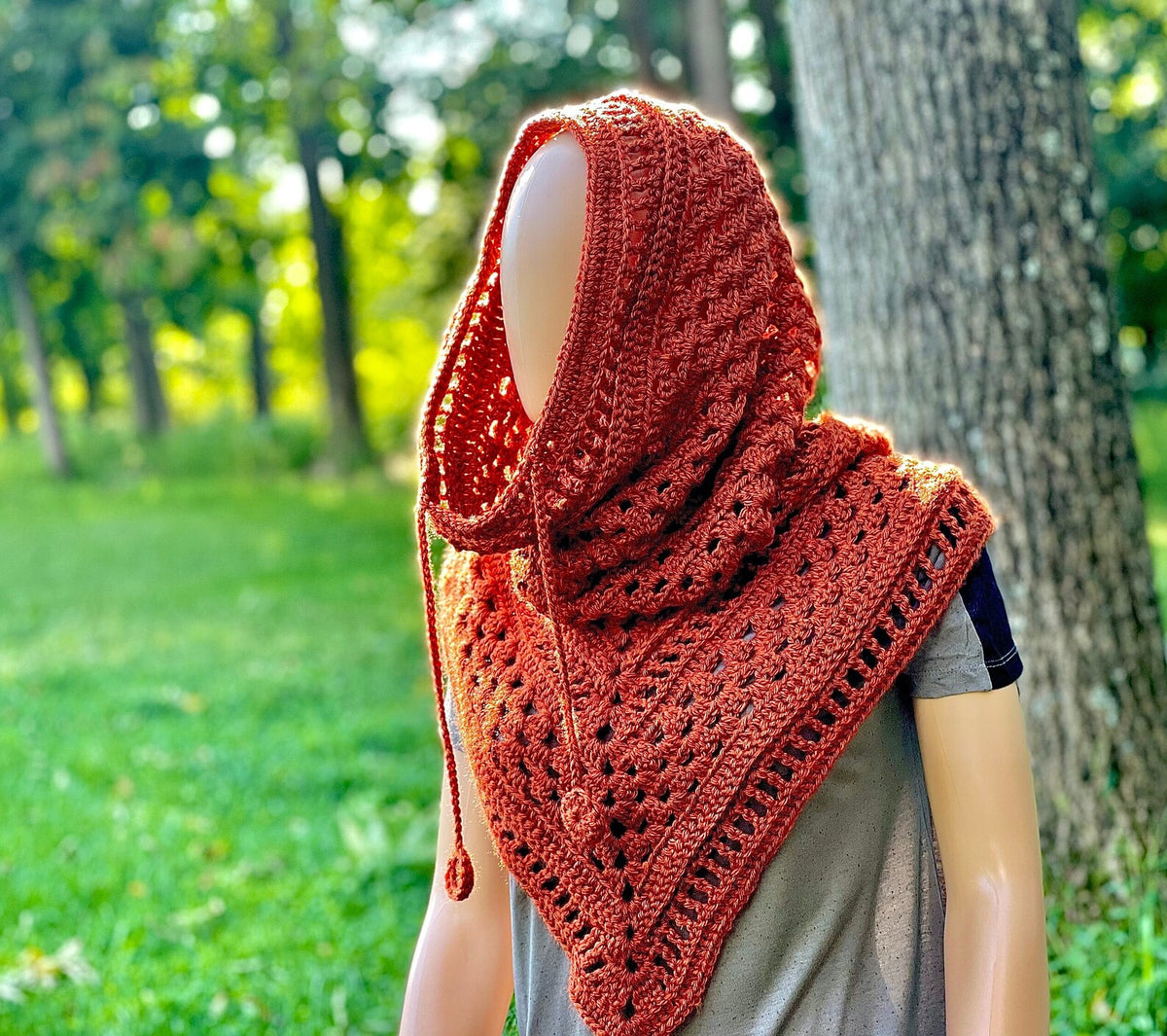 Bandana Style Hooded Cowl Crochet Pattern