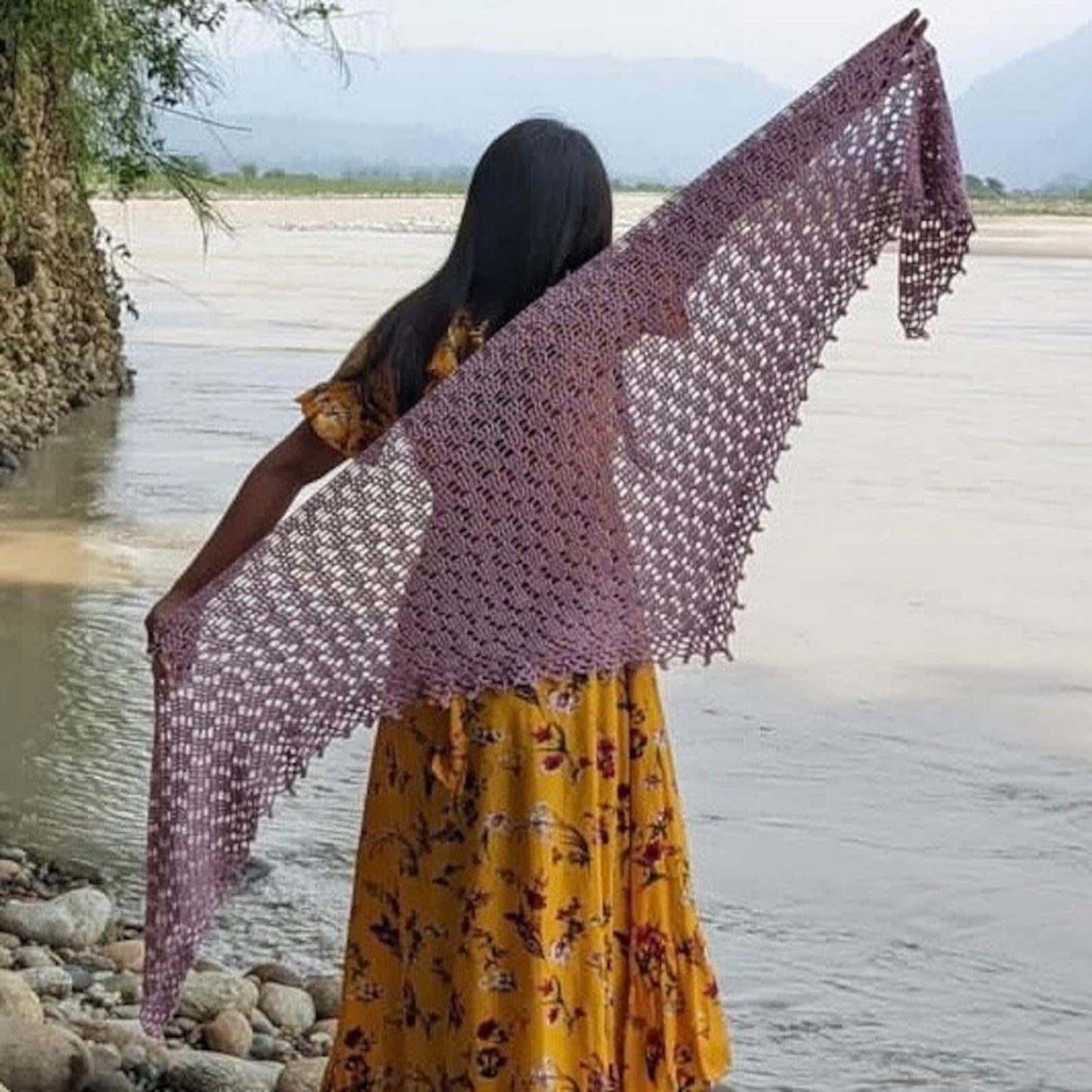 Lacy Border Shawl Crochet Pattern