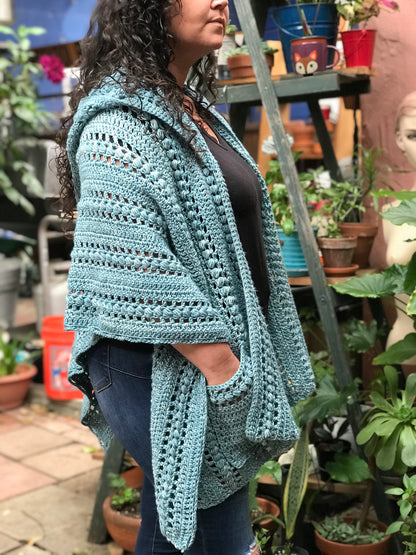 Juliette Hooded Pocket Shawl Crochet Pattern