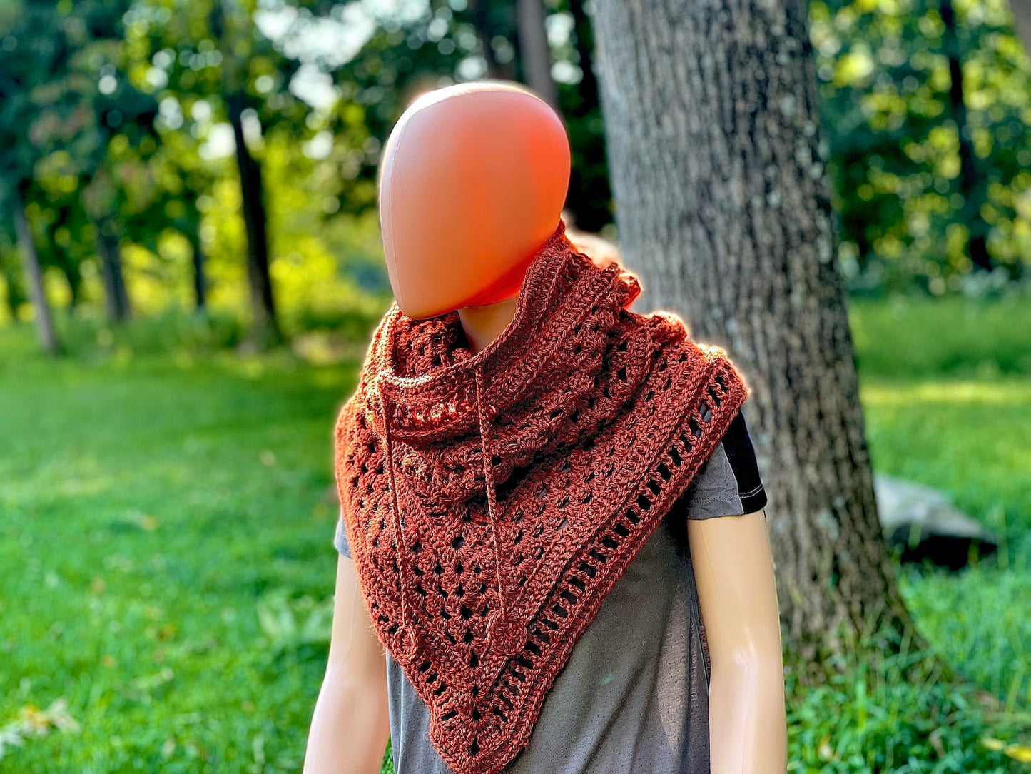 Bandana Style Hooded Cowl Crochet Pattern